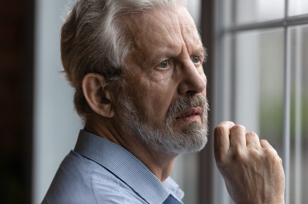 A man looking anxious.